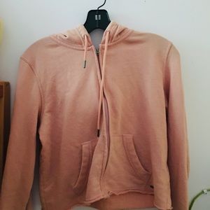 pink cropped hollister sweatshirt